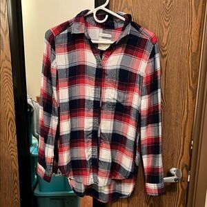 Red Plaid Button-Up Shirt